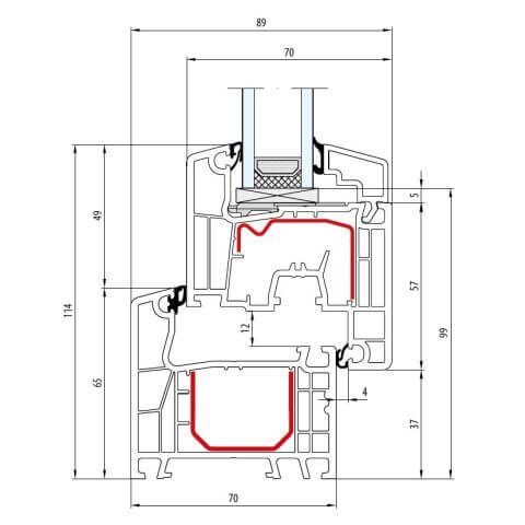 Kunststofffenster Aluplast IDEAL 4000 Classic-Line technische Details
