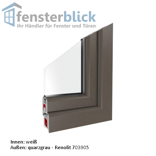 Fenster quarzgrau Dreh Kipp Kunststofffenster