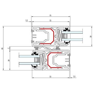 Aluplast Easy-Slide Flügel Treffpunkt - Horizontal