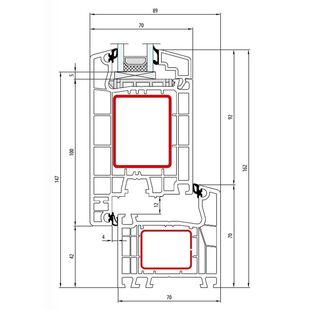 Aluplast IDEAL 4000 Tür außen öffnend Classic-Line 140x02 140x35