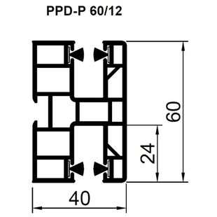 Aufsatzrollladen Führungsschiene PPD-P 60mm