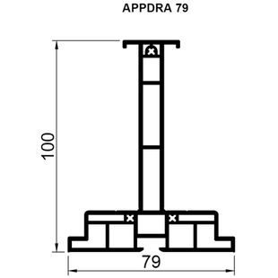 Aufsatzrollladen Führungsschiene APPDRA 79mm