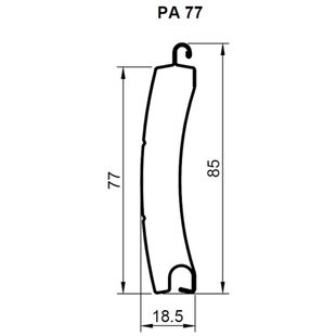 Lamelle PA77 Alu technische Zeichnung