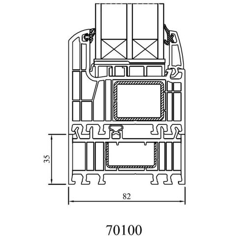 Iglo Energy Profil mit Blendrahmenverbreiterung von 35mm