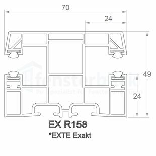 Aufsatzrollladen Führungsschiene Exte EX R158 60mm beidseitig