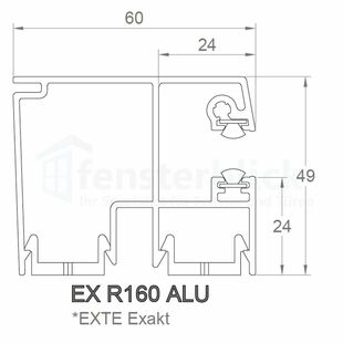 Aufsatzrollladen Aluminium Führungsschiene Exte EX R160 60mm