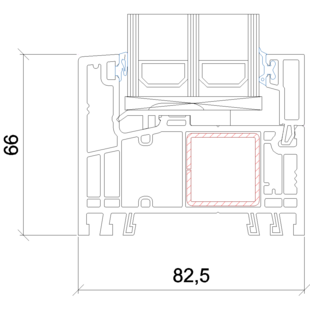 Gealan Kontur Festverglasung 66mm - 5020