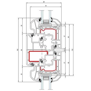 Aluplast IDEAL 5000 Stulp 84mm Fenster Round-Line 77mm - 150x67 - 150x26