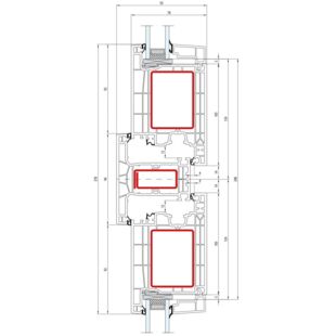 Aluplast IDEAL Neo Pfosten 94mm Tür innen öffnend - 160x41 160x33