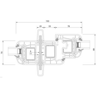 Drutex Iglo EXT Kopplung mit Stahl Fenster Detailzeichnung - 50111 50001 50016