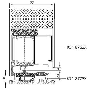 MB-86Si Tür nach aussen mit Aufsatzfüllung Schwelle Detail