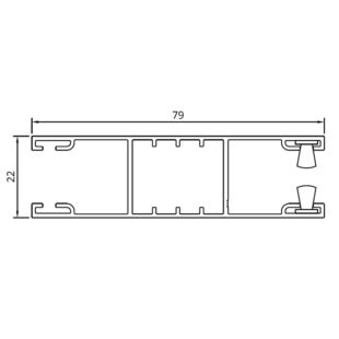 Drutex Vorbaurollladen Führungsschiene Doppel 79x22 mm