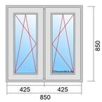 Fenstermaß 850x850mm