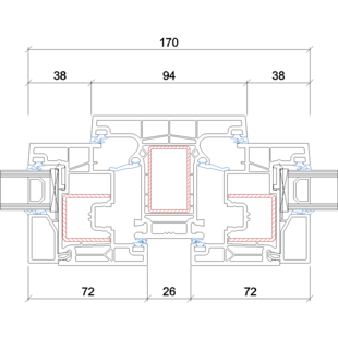 Gealan Linear 94mm Fenster 72mm - 7040-7072