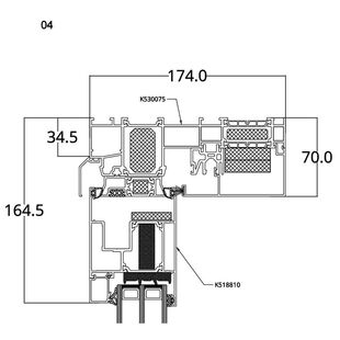 Aluprof MB-77hi MonorailTür Rahmen mit Schiebeflügel oben