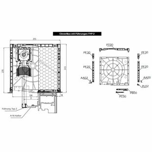 Raffstore CleverBox Führungsschiene Typ 2 Querschnitt