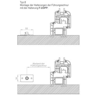 Raffstore Führungsschiene F-UDPP Typ 2 mit Schnur
