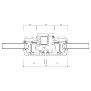 Schüco CT-70 AS Stulp 70 mm Fenster Rondo 83mm - 9701-8867