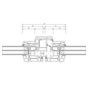 Schüco Living Alu Inside MD mit Stulp 74 mm Fenster Classic 83mm - 9472-9523 mit Verstärkung