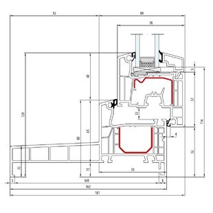 Aluplast IDEAL 4000 Monoblock 160mm Fenster Classic-Line 129mm - 140x19 - 140x20