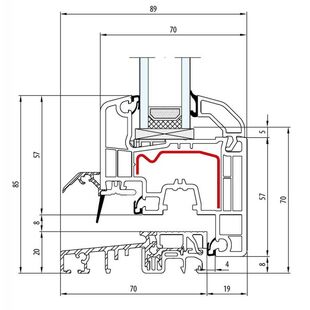 Aluplast IDEAL 5000 20mm Balkontürschwelle Classic-Line 77mm innen öffnend - 150x20