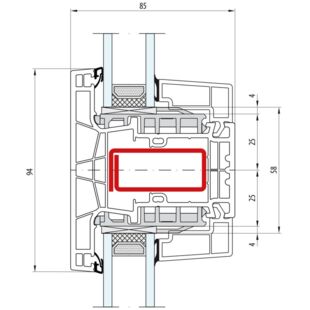 Aluplast IDEAL Neo MD Pfosten 94mm 160x45