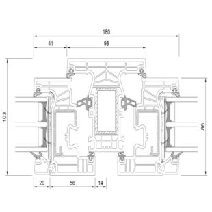 Drutex Iglo Edge - 80021-80013 - Pfosten 98mm Fenster