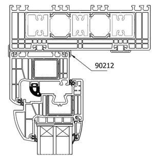 Drutex Iglo HS Tür Oberlicht Rahmenprofil Detailzeichnung