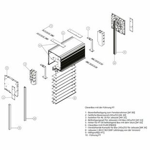 Raffstore CleverBox Führungsschiene Typ PT Explosionszeichnung