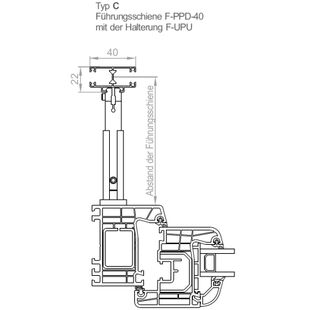 Raffstore Führungsschiene PZF 20mm Montage Typ C