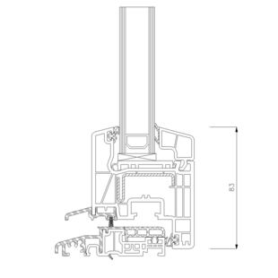 Schüco CT-70 AS Balkontürschwelle 20mm Classic 83mm - 8866