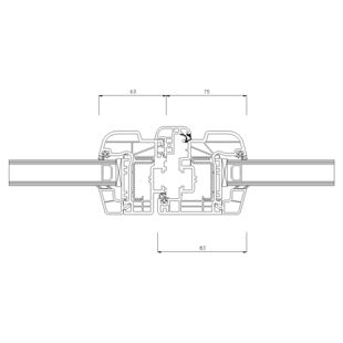 Schüco CT-70 AS Stulp 34 mm Fenster Rondo 83mm - 9609-8867