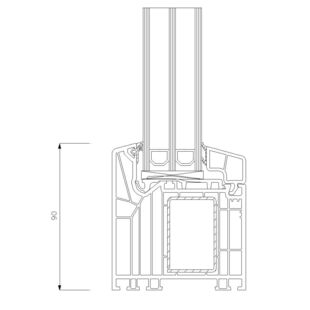 Schüco Livling 82 MD Festverglasung - 90mm 9413