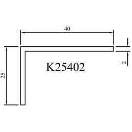 Abdeckleiste mit Winkelprofil K25402 technische Zeichnung