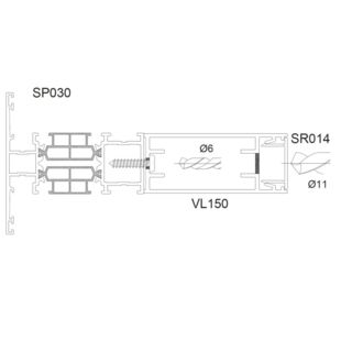 Aliplast Superial Pfosten-Verstärkung 32,5mm Beispiel innen - VL150