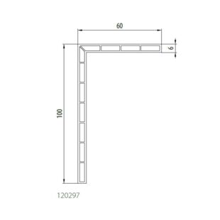 Aluplast 120297 - Winkelprofil - Hohlkammer - 100x60mm