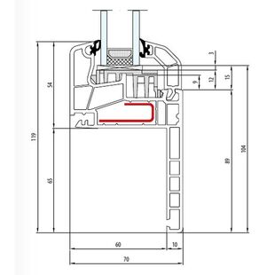 Aluplast IDEAL 5000 Renovation Festverglasung Flosse 65mm - 150x10