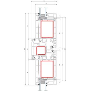 Aluplast IDEAL Neo Stulp 74mm Tür innen öffnend 160x66 160x33