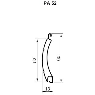 Lamelle PA52 Alu technische Zeichnung