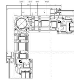 Führungsschiene mit variablen Eckverbinder 90° am Iglo Energy Profil