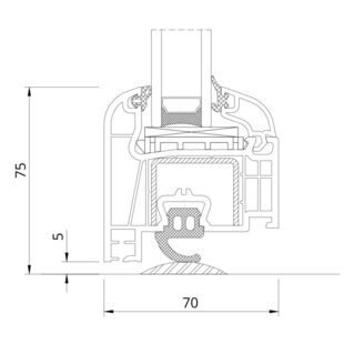 Drutex Iglo EXT Balkontür Schwelle 5mm Detailzeichnung - 50016