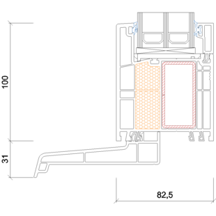 7213- Fensterbankprofil- 31mm