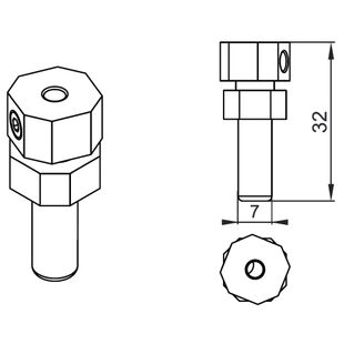 Raffstore PZF Stellschraube Schnurführung F-SR-32