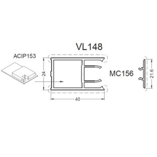 Aliplast Superial Pfosten-Verstärkung 24mm - VL148