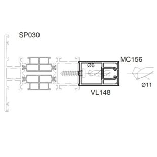 Aliplast Superial Pfosten-Verstärkung 24mm Beispiel innen - VL148