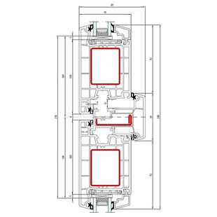 Aluplast IDEAL 4000 Stulp 64mm Tür aussen öffnend Classic-Line 140x66-140x35