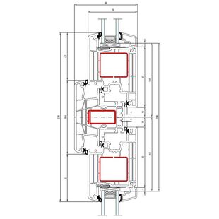 Aluplast IDEAL 5000 Pfosten 104mm Tür innen öffnend Classic-Line - 150x43 - 150x30