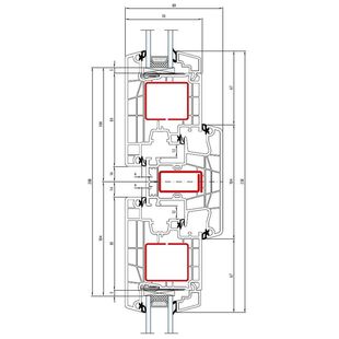 Aluplast IDEAL 5000 Pfosten 104mm Tür aussen öffnend Classic-Line - 150x43 - 150x31