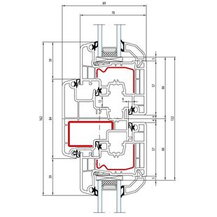 Aluplast IDEAL 5000 Stulp 84mm Fenster Classic-Line 77mm - 150x67 - 150x20