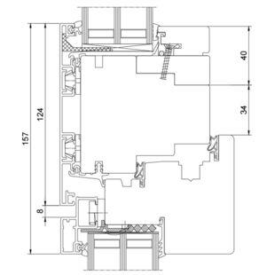 Drutex Duoline 88 Fenster Oberlicht Festverglasung Dreh-Kipp